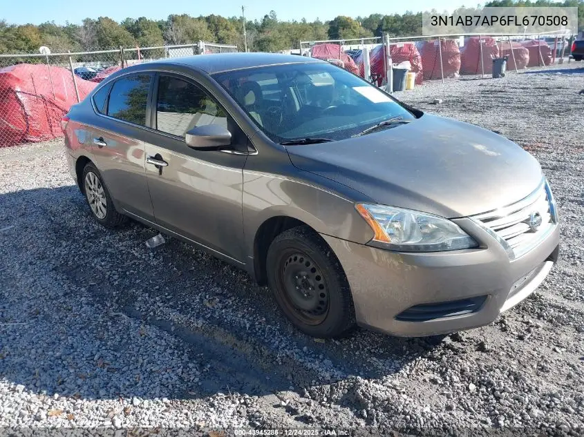 3N1AB7AP6FL670508 2015 Nissan Sentra Sv