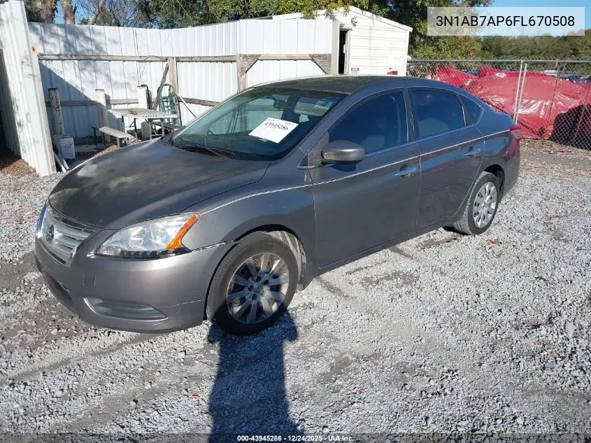3N1AB7AP6FL670508 2015 Nissan Sentra Sv