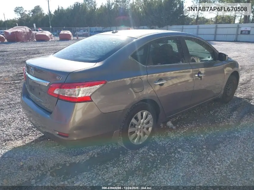 3N1AB7AP6FL670508 2015 Nissan Sentra Sv