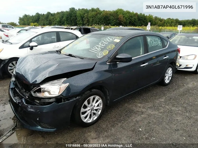 2016 Nissan Sentra Sv/S/Sr/Sl VIN: 3N1AB7AP4GL671996 Lot: 11816686