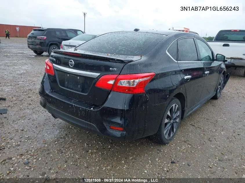 2016 Nissan Sentra Sr VIN: 3N1AB7AP1GL656243 Lot: 12037508