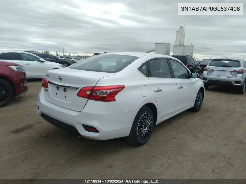 3N1AB7AP0GL637408 2016 Nissan Sentra S/Sv/Sr/Sl