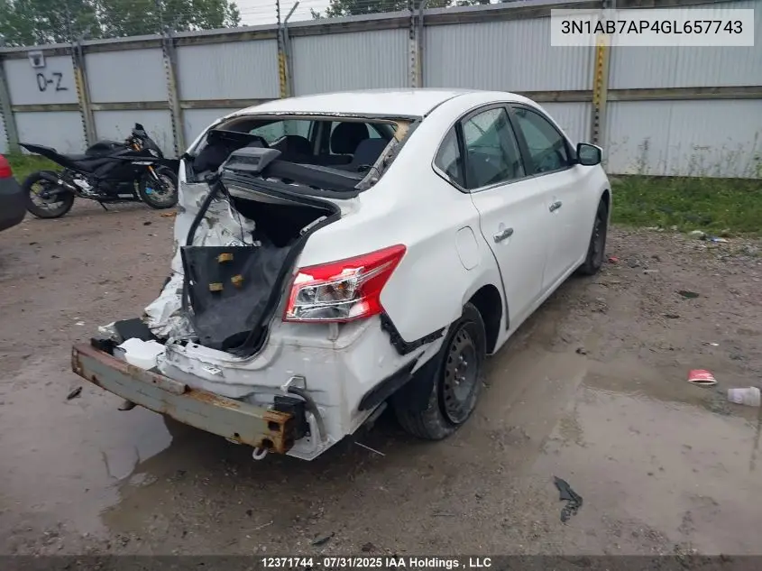 3N1AB7AP4GL657743 2016 Nissan Sentra 1.8 S/1.8 Sl/1.8 Sr/1.8 Sv