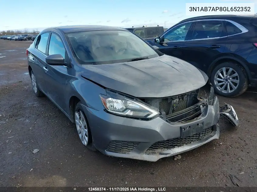 3N1AB7AP8GL652352 2016 Nissan Sentra S/Sv/Sr/Sl