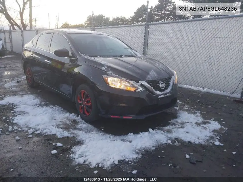 3N1AB7AP8GL648236 2016 Nissan Sentra 1.8 S/1.8 Sl/1.8 Sr/1.8 Sv