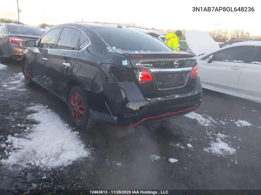 3N1AB7AP8GL648236 2016 Nissan Sentra 1.8 S/1.8 Sl/1.8 Sr/1.8 Sv