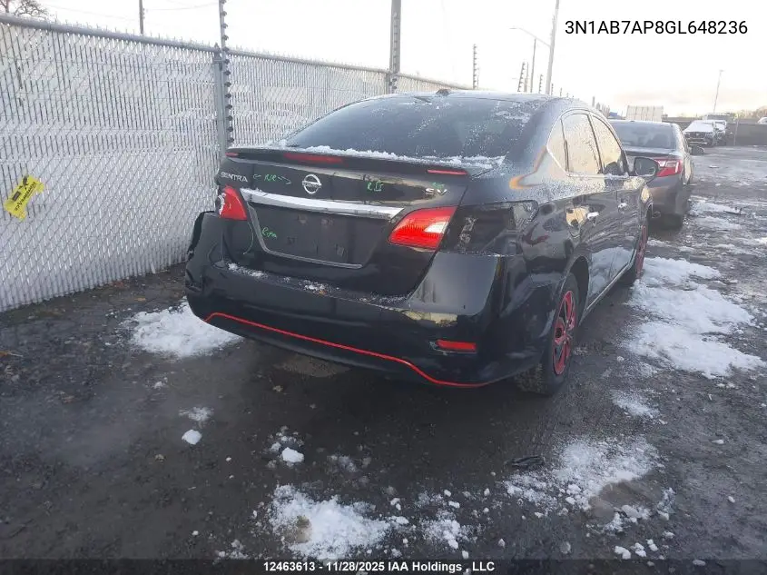 3N1AB7AP8GL648236 2016 Nissan Sentra 1.8 S/1.8 Sl/1.8 Sr/1.8 Sv