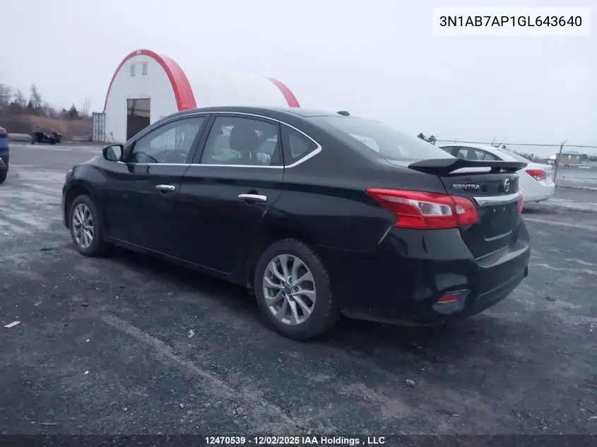 3N1AB7AP1GL643640 2016 Nissan Sentra 1.8 S/1.8 Sl/1.8 Sr/1.8 Sv