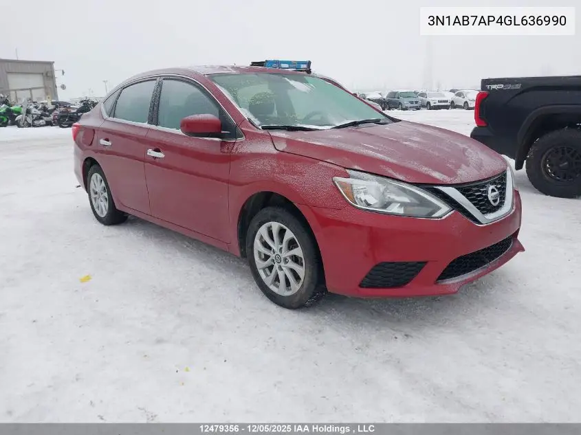 3N1AB7AP4GL636990 2016 Nissan Sentra S/Sv/Sr/Sl