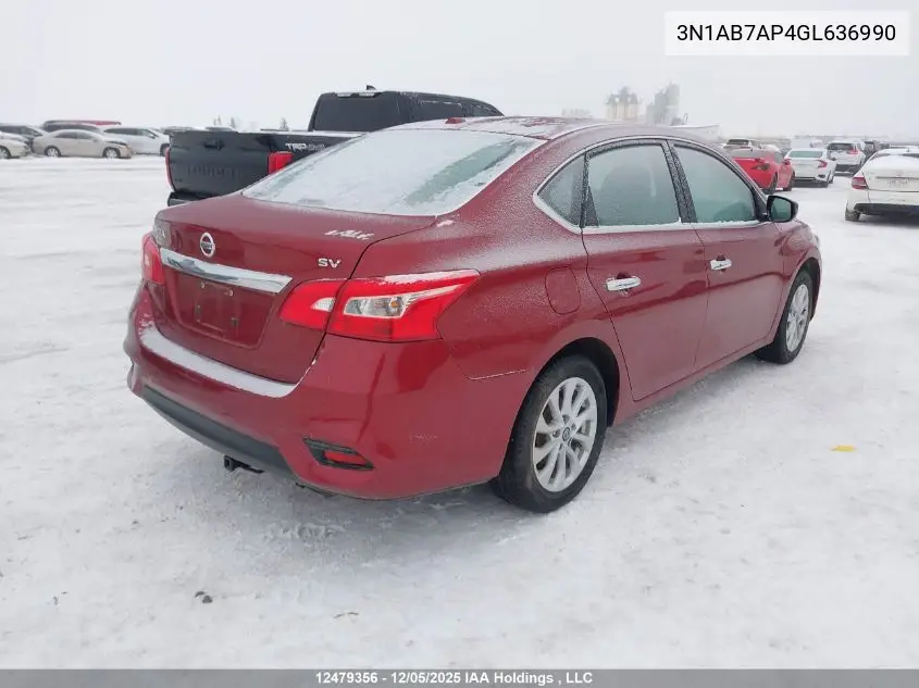 3N1AB7AP4GL636990 2016 Nissan Sentra S/Sv/Sr/Sl