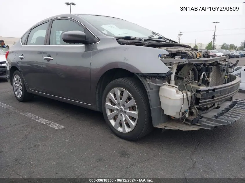 2016 Nissan Sentra Fe+ S/S/Sl/Sr/Sv VIN: 3N1AB7AP1GY290609 Lot: 39618350