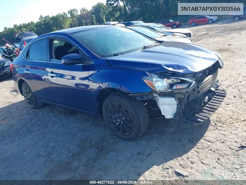 2016 Nissan Sentra S/Sv/Sr/Sl VIN: 3N1AB7APXGY303566 Lot: 40277622