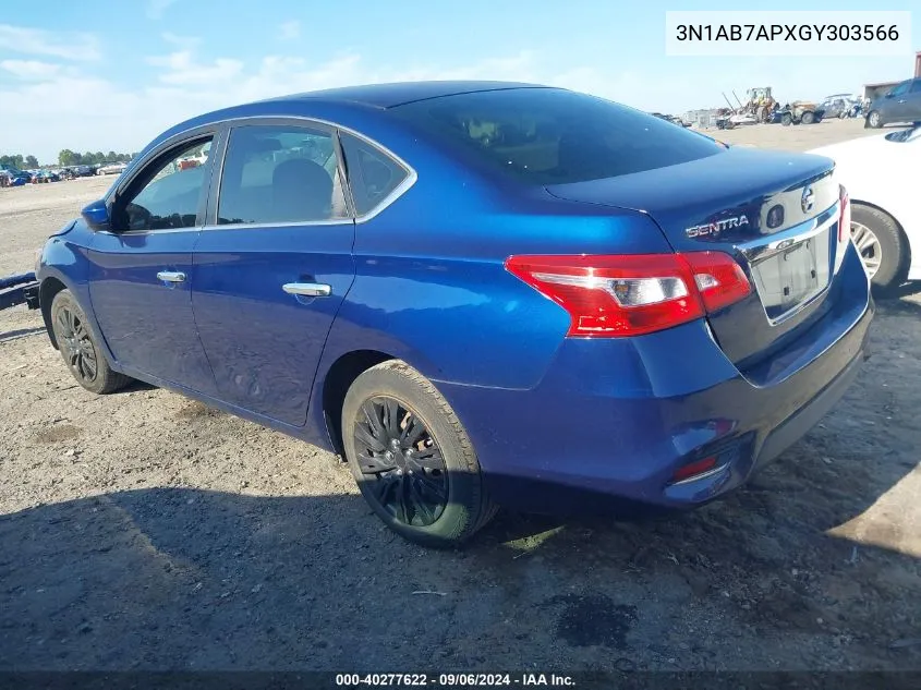 3N1AB7APXGY303566 2016 Nissan Sentra S/Sv/Sr/Sl