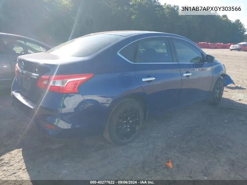 2016 Nissan Sentra S/Sv/Sr/Sl VIN: 3N1AB7APXGY303566 Lot: 40277622