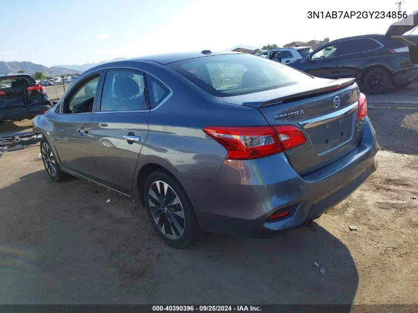 2016 Nissan Sentra Sr VIN: 3N1AB7AP2GY234856 Lot: 40390396