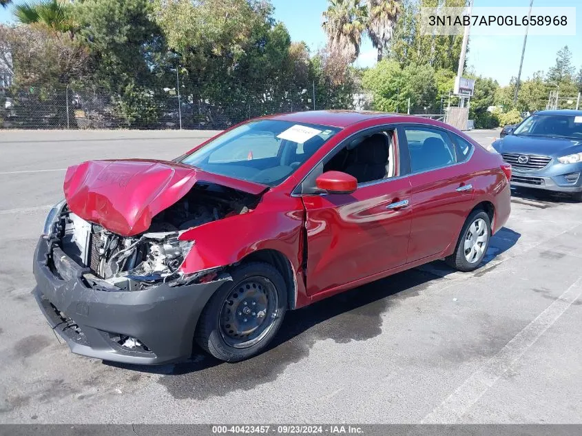 2016 Nissan Sentra Fe+ S/S/Sl/Sr/Sv VIN: 3N1AB7AP0GL658968 Lot: 40423457