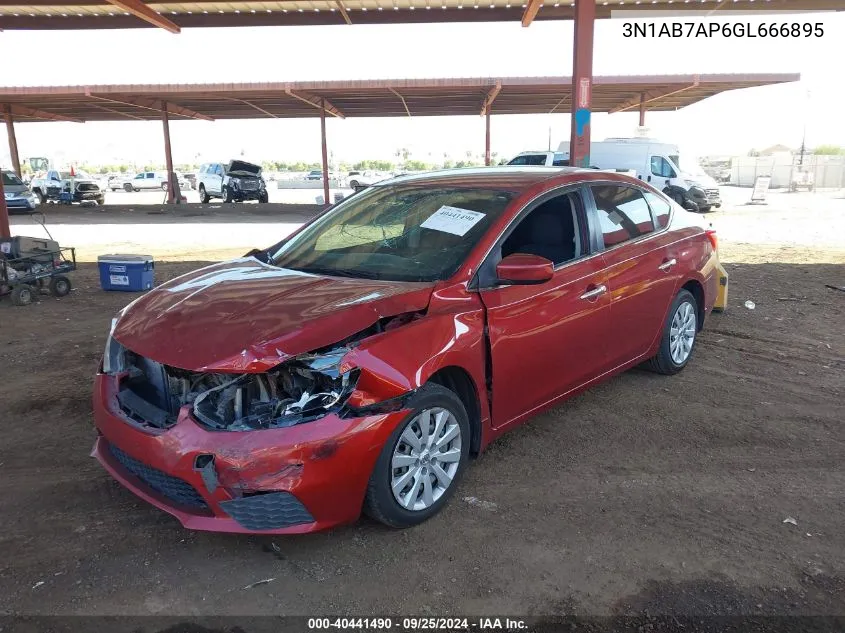 2016 Nissan Sentra Sv VIN: 3N1AB7AP6GL666895 Lot: 40441490