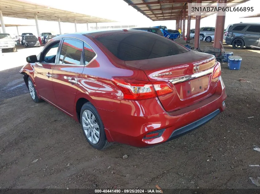 2016 Nissan Sentra Sv VIN: 3N1AB7AP6GL666895 Lot: 40441490