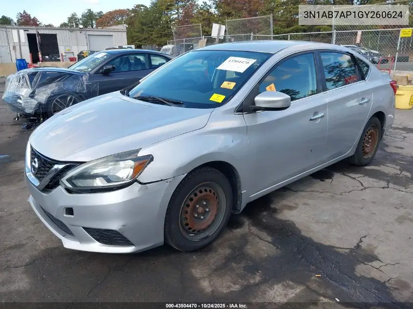 3N1AB7AP1GY260624 2016 Nissan Sentra S
