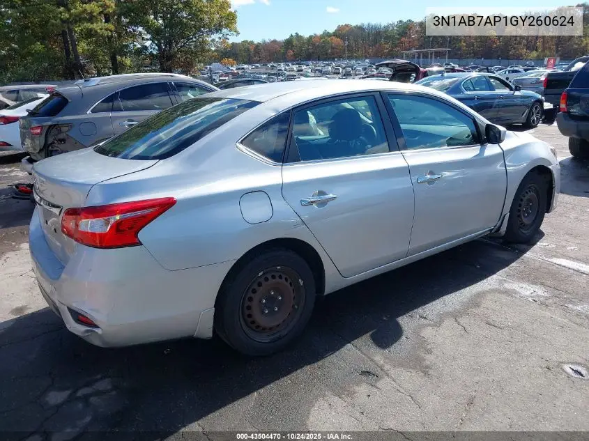 3N1AB7AP1GY260624 2016 Nissan Sentra S