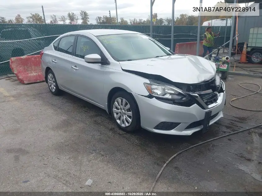 3N1AB7AP4GY228914 2016 Nissan Sentra Sv