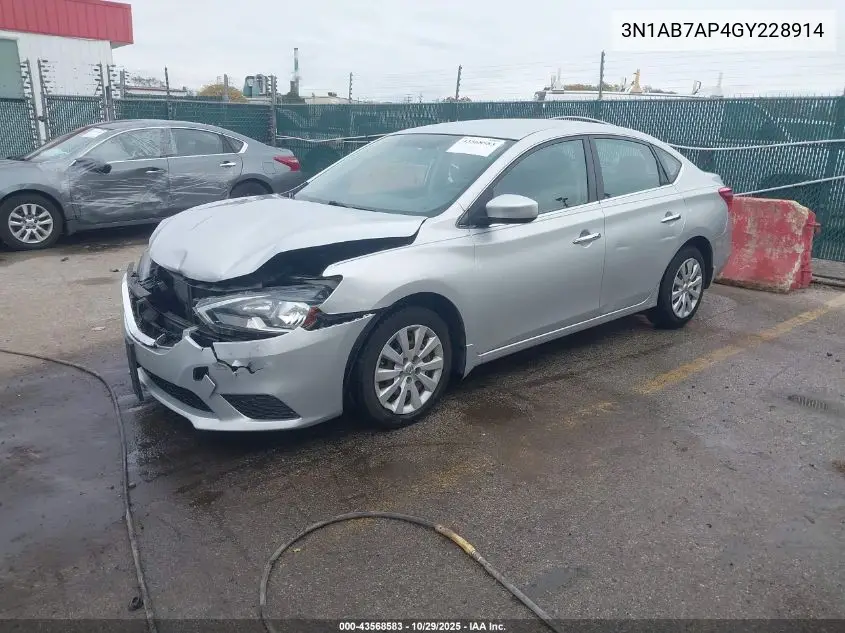 3N1AB7AP4GY228914 2016 Nissan Sentra Sv