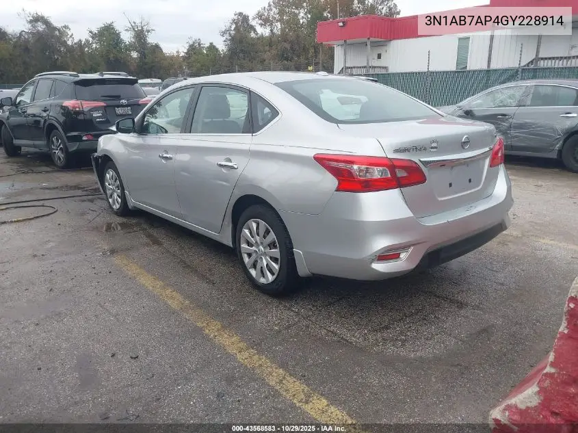3N1AB7AP4GY228914 2016 Nissan Sentra Sv