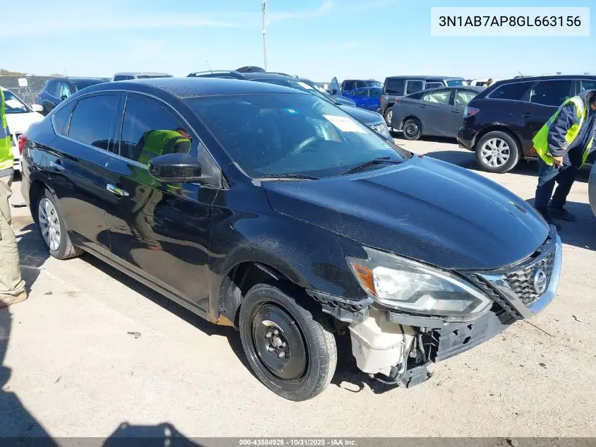 3N1AB7AP8GL663156 2016 Nissan Sentra Sv