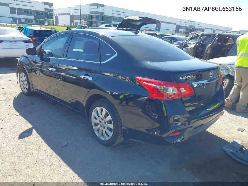 3N1AB7AP8GL663156 2016 Nissan Sentra Sv