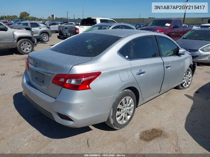 3N1AB7AP2GY215417 2016 Nissan Sentra Fe+ S/S/Sl/Sr/Sv