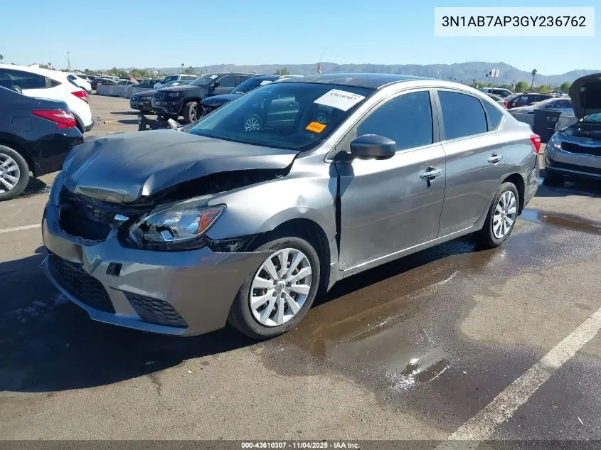 3N1AB7AP3GY236762 2016 Nissan Sentra Sv