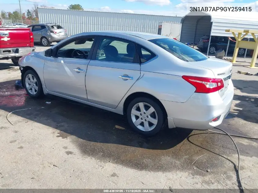 3N1AB7AP9GY259415 2016 Nissan Sentra S