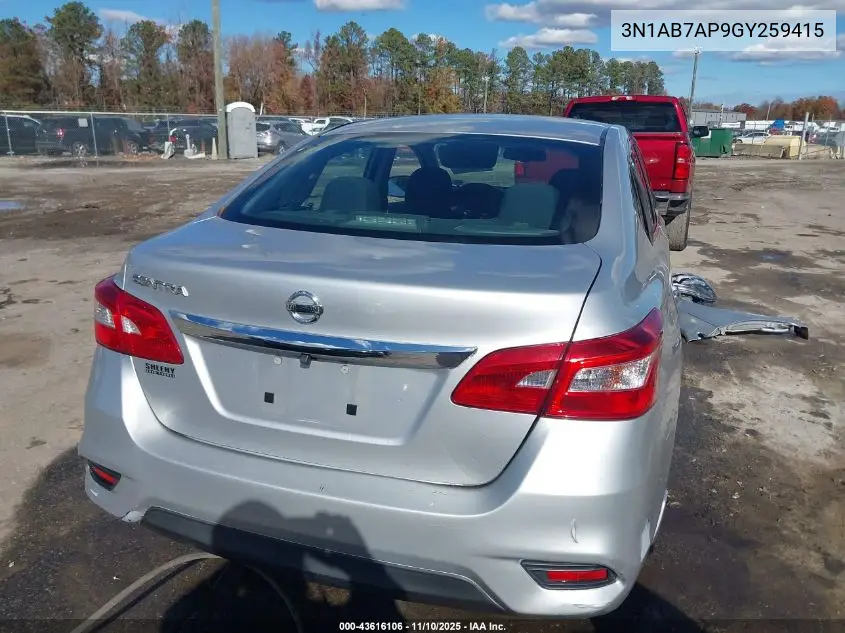 3N1AB7AP9GY259415 2016 Nissan Sentra S
