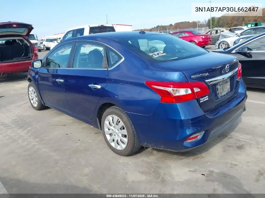 3N1AB7AP3GL662447 2016 Nissan Sentra S/Sv/Sr/Sl