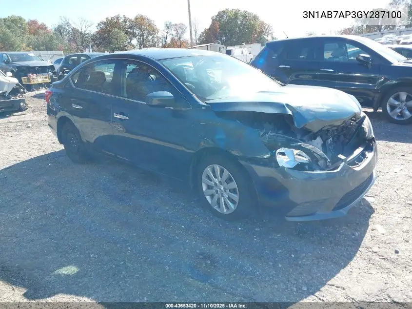 3N1AB7AP3GY287100 2016 Nissan Sentra Sv