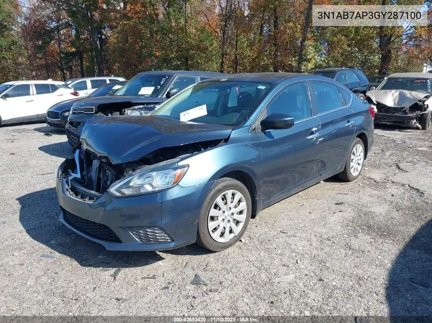 3N1AB7AP3GY287100 2016 Nissan Sentra Sv