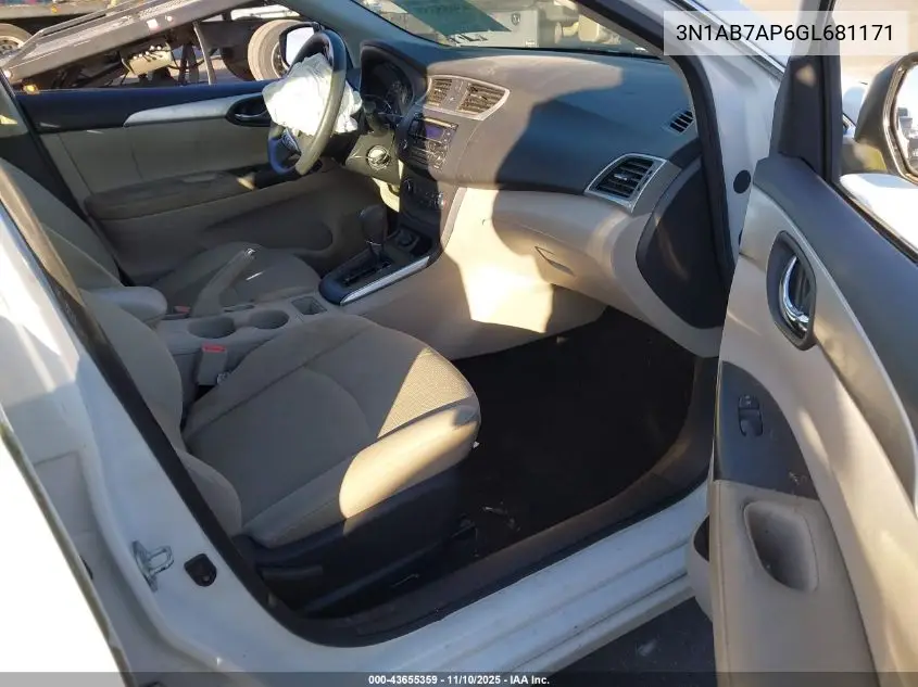 3N1AB7AP6GL681171 2016 Nissan Sentra S