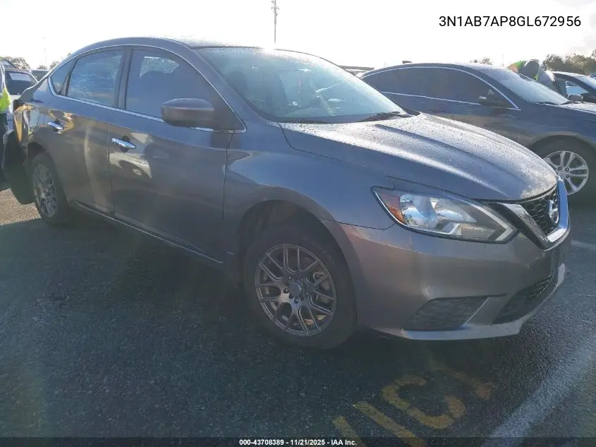 3N1AB7AP8GL672956 2016 Nissan Sentra Sv