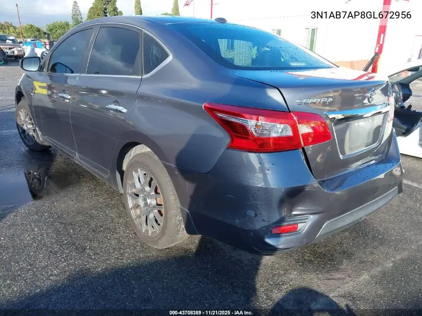 3N1AB7AP8GL672956 2016 Nissan Sentra Sv