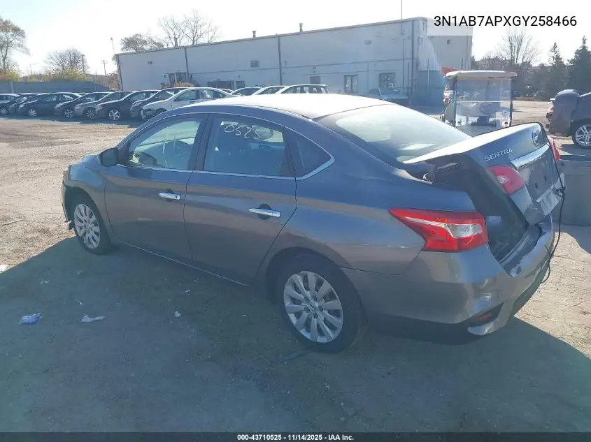 3N1AB7APXGY258466 2016 Nissan Sentra S