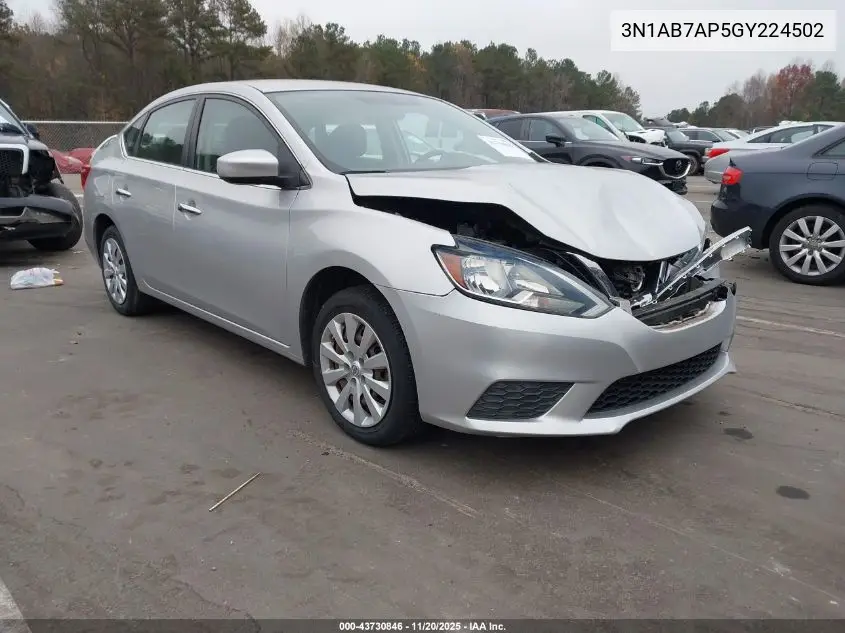 3N1AB7AP5GY224502 2016 Nissan Sentra S