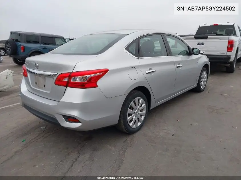 3N1AB7AP5GY224502 2016 Nissan Sentra S