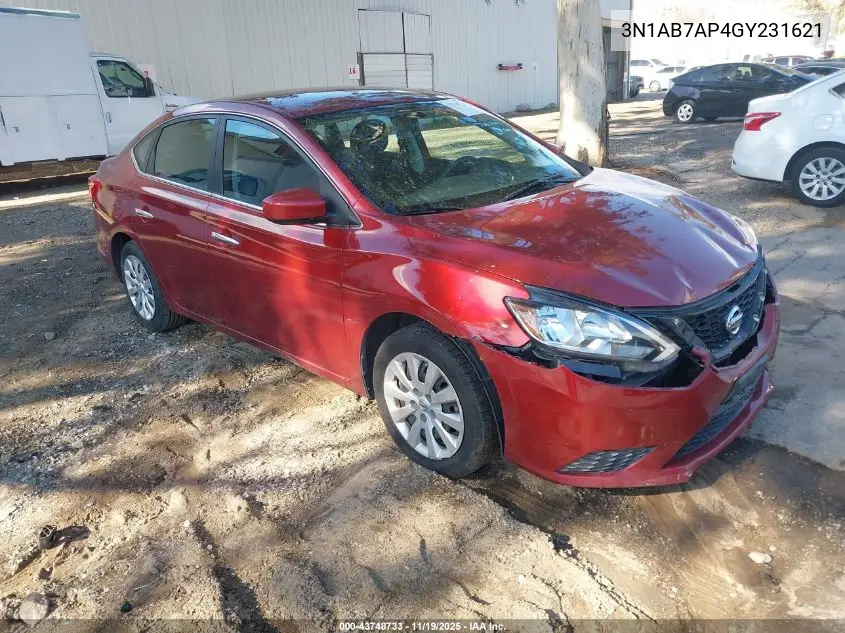 3N1AB7AP4GY231621 2016 Nissan Sentra Sv