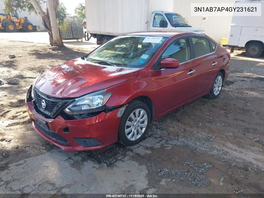 3N1AB7AP4GY231621 2016 Nissan Sentra Sv