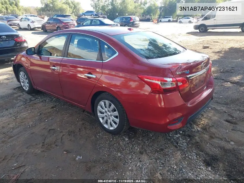 3N1AB7AP4GY231621 2016 Nissan Sentra Sv
