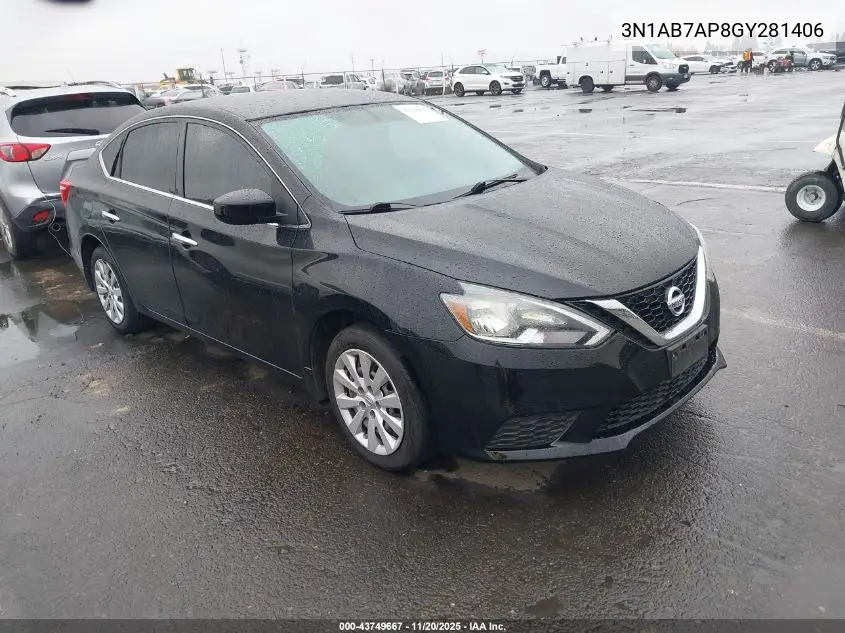 3N1AB7AP8GY281406 2016 Nissan Sentra S