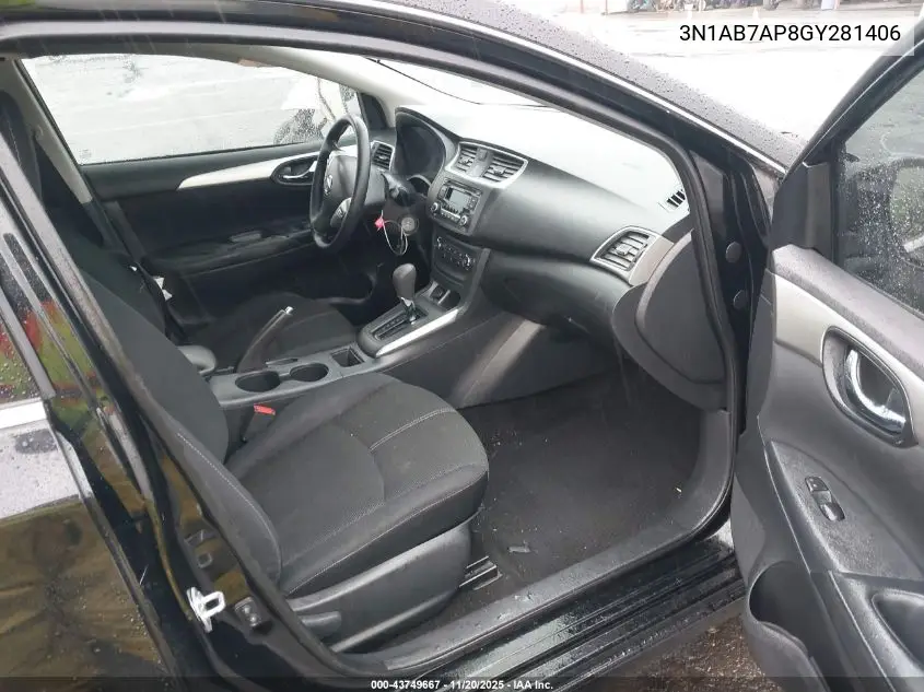 3N1AB7AP8GY281406 2016 Nissan Sentra S