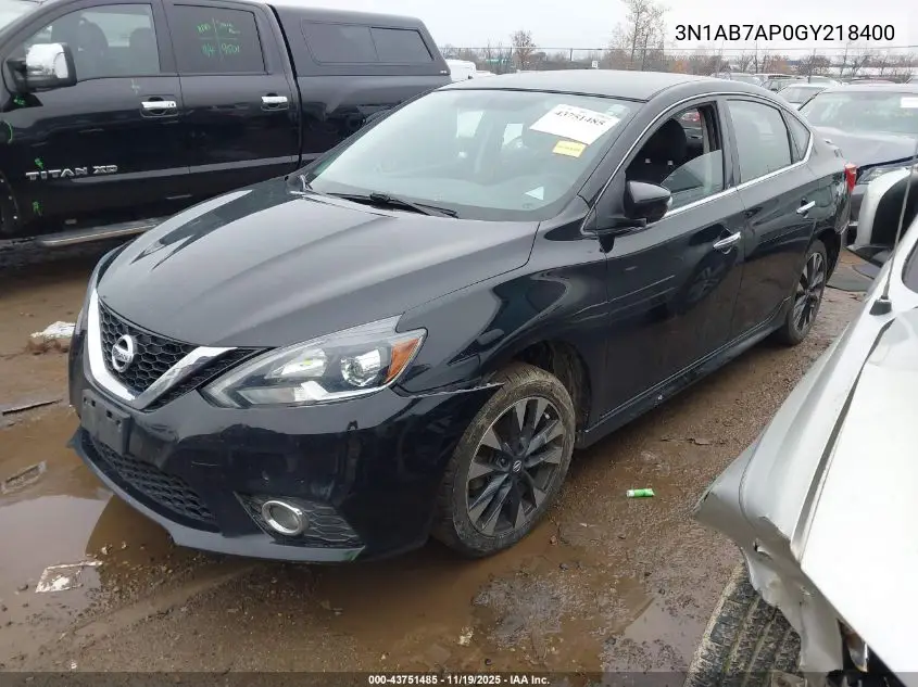 3N1AB7AP0GY218400 2016 Nissan Sentra Sr