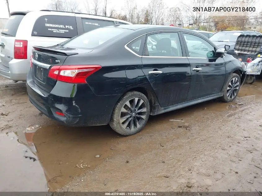 3N1AB7AP0GY218400 2016 Nissan Sentra Sr