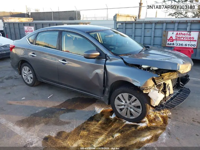 3N1AB7AP5GY303183 2016 Nissan Sentra S